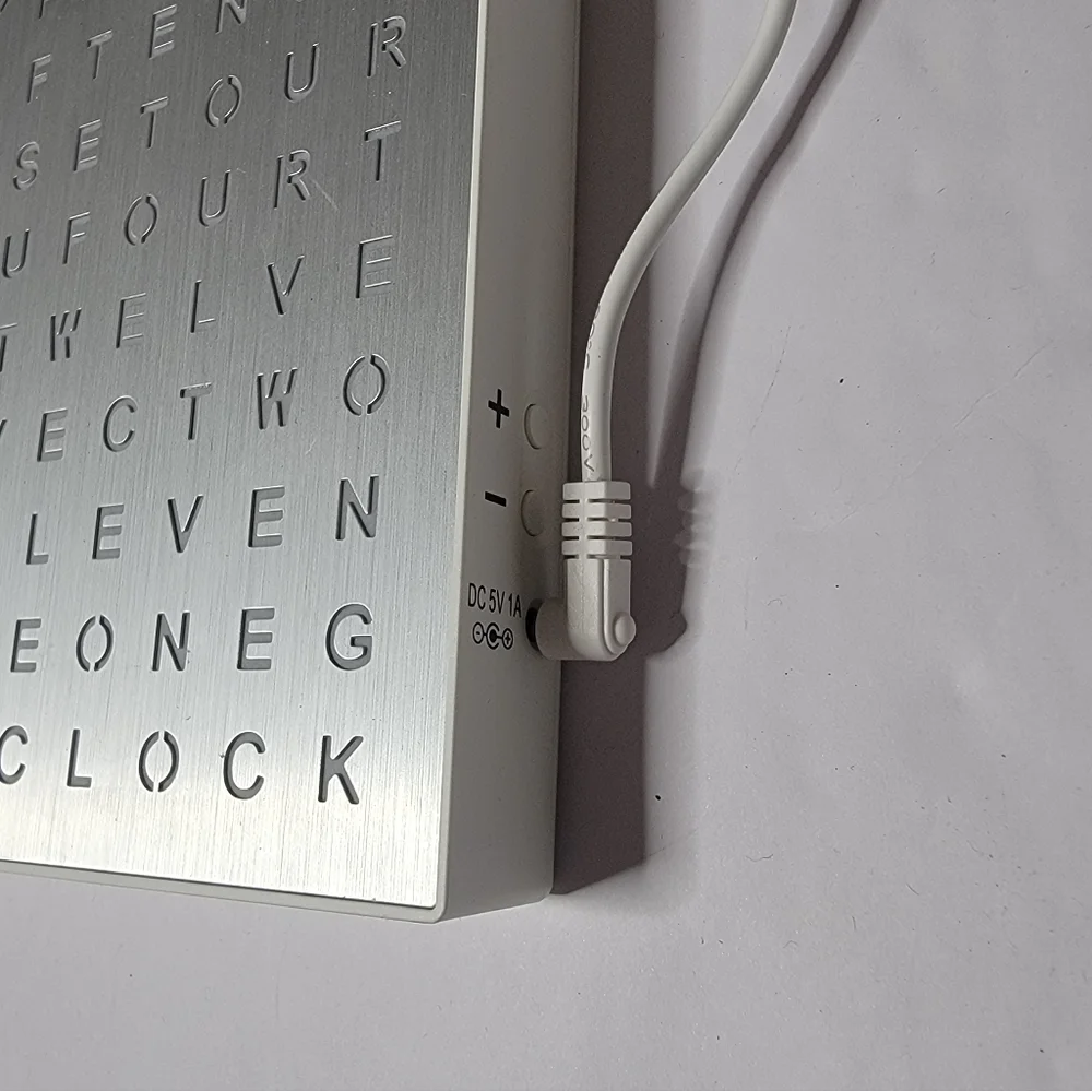 Sharper Image Modern LED Word Clock — Minimalist Wall/Table Time Display